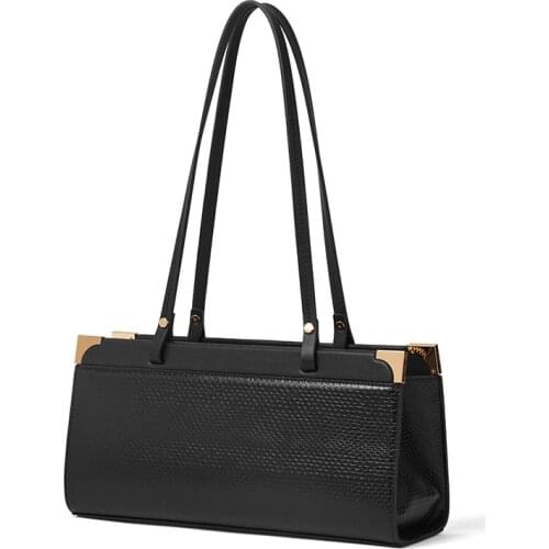 OUSSON 2021New Design Small Square Leather Underarm Bag Exquisite Female Baguette Bag One Shoulder Handbag