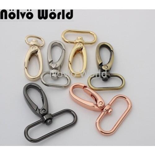 Nolvo World 5-20-100pcs 5 sizes rose gold good quality polished metal swivel clip trigger snap hook key chain accessories