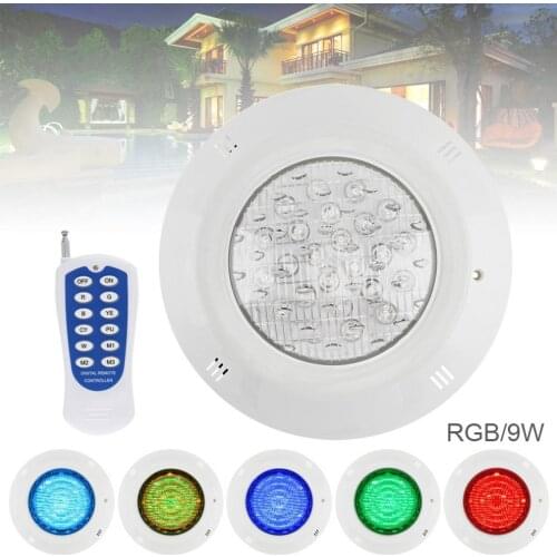 9 LED 12V 9W RGB 3000K Remote Control Wall-mounted Waterproof Light Underwater Multi-Color Light for Swimming Pool / Outdoor new