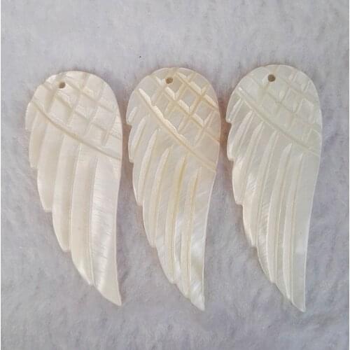 Wholesale fashion natural shell Angel wings charms pendants for necklace jewelry making Earrings Necklace accessories 12pcs/lot