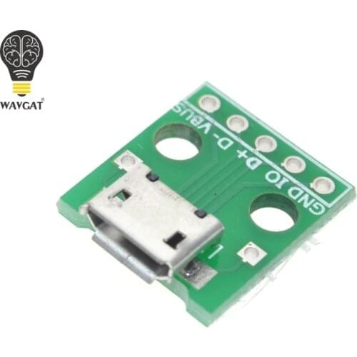 10 pcs MICRO USB to DIP Adapter 5pin female connector B type pcb converter pinboard 2.54