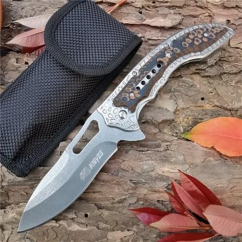 Outdoor Tactical Camping Hunting Survival Pocket Quick Folding Knife 5CR15MOV Steel Rescue Mini G10 Multi Tool EDC Knives