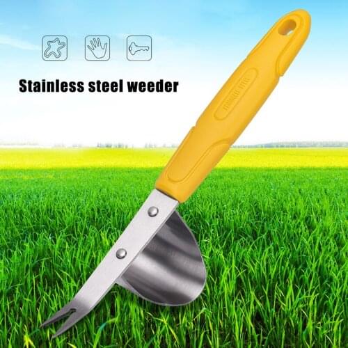 Stainless Steel Grass Rooter Weeder Garden Weeding Tool with Non-slip Handle @LS