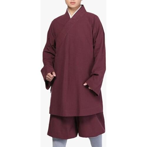 UNISEX FULL COTTON shaolin monks suits kung fu martial arts uniforms Lohan Buddhist zen lay meditation clothing black/grey