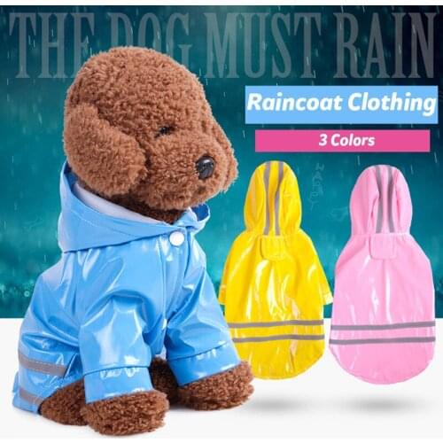 Waterproof Puppy Dog Pet Raincoat Clothes for Dogs and Cats 3 Colors Free Shipping