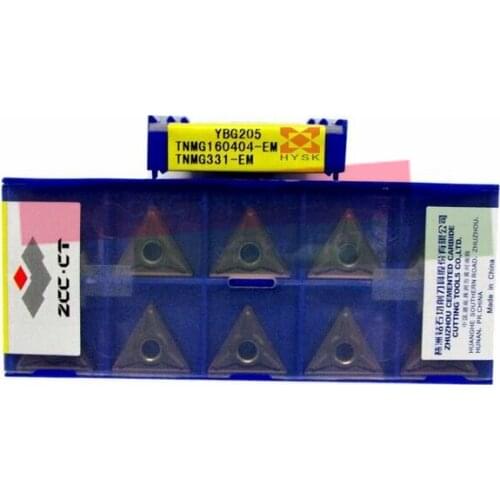 10Pcs TNMG160404 /TNMG160408-EM YBG205 Lathe Cutting Insert Carbide Turning Tool Insert For steel and stainless steel