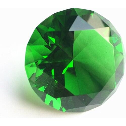 Top Quality Customized Free LOGO 40mm Green K9 Crystal Diamonds Paperweight For Wedding Gifts Party Decoration, Wedding Supplies