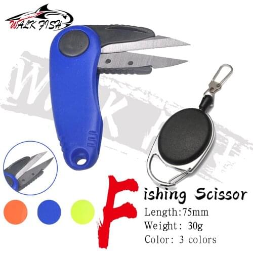 WALK FISH Fishing Quick Knot Shrimp-Shaped Stainless Steel Fish Use Scissors Accessories Folding Fishing Line Cut Clipper