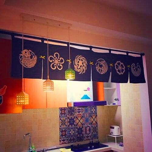 Japanese style hanging curtain sushi shop door curtain tavern cross curtain Korean cuisine short cloth curtain 45x210cm