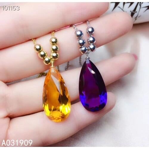 KJJEAXCMY boutique jewelry 925 sterling silver inlaid Amethyst Citrine necklace Womens pendant beautiful popular