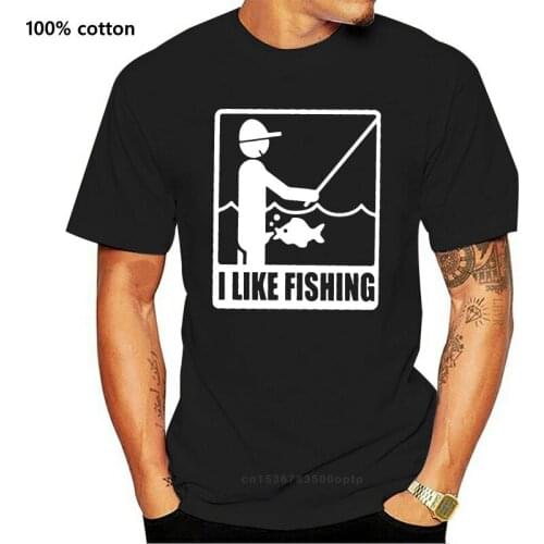EU Size S-5XL I Like Fishing Angler tshirt Angling Adult Design Short sleeved Soft Breathable 100% Cotton Camiseta