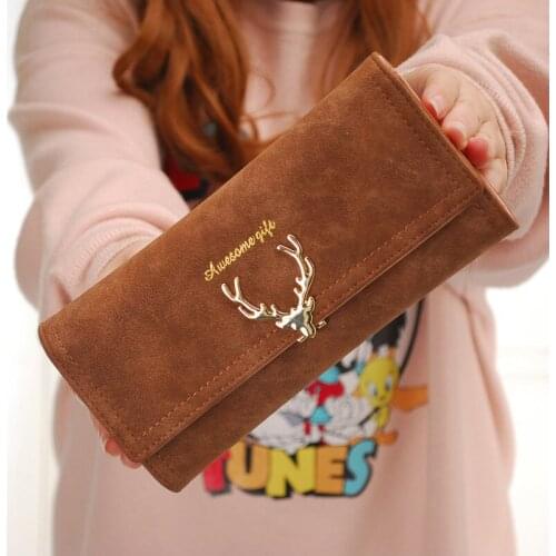 Women Long Tri-Fold Wallet New Fashion Matte Leather Ladies Money Bag Multifunction Phone Pocket Bag Hasp Card Holder Coin Purse