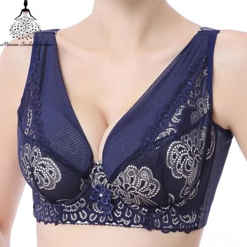 Plus Size Bra Seamless Bras For Women Sexy Lace Bralette Lingerie Push Up Brassiere Underwear Women 110 115 DEF Cup