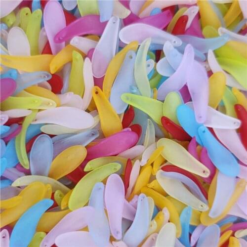 100 Pieces Of Transparent Long Strip Petals Handmade Acrylic DIY Jewelry Making Candy Color Necklace Bracelet Pendant Gift Cute