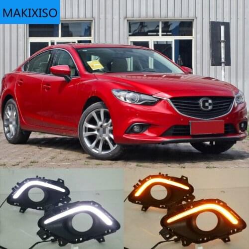 2 Pcs DRL For Mazda 6 Mazda6 Atenza 2014-2016 LED DRL Daytime Running Lights Daylight Fog light cover