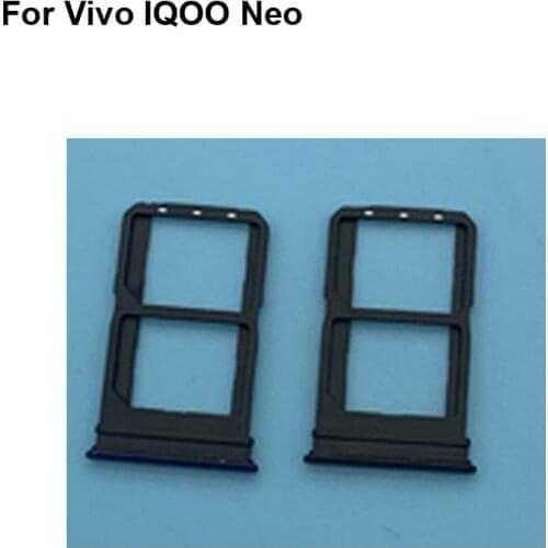2PCS For Vivo IQOO Neo New Tested Good Sim Card Holder Tray Card Slot For Vivo IQ OO Neo Sim Card Holder Replacement IQ00 Neo