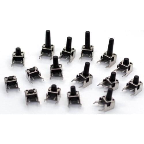 20pcs PCB Momentary Tactile Tact Push Button Switch Right Angle With stent 6*6*4.3/5/6/7/8/9/12mm 6x6x4.3/5/6/7/8/9/10 MM