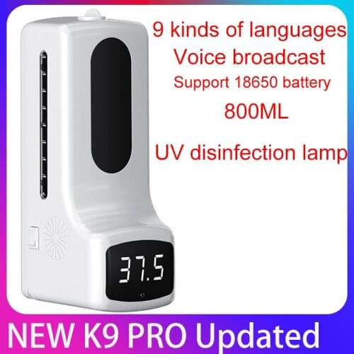 2021 Automatic 2 in 1 Non-Contact Infrared Digital Thermometer with Hand Sanitizer Dispenser 1000ml Capacity Automatic Liquid