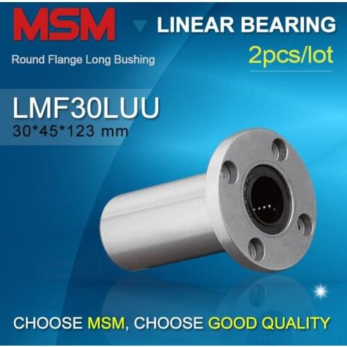 2pcs LMF30LUU Double Long Round Flange Linear Bearing 30mm Shaft Bushing SMF30GWUU/LHFRW30 (dr30 D45 L123) CNC Parts
