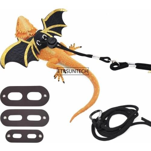 50pcs Collars Harnesses Leashes Lizard Bearded Dragon Reptile Critter Pet Leash Harness Dragon Wings Small Pet