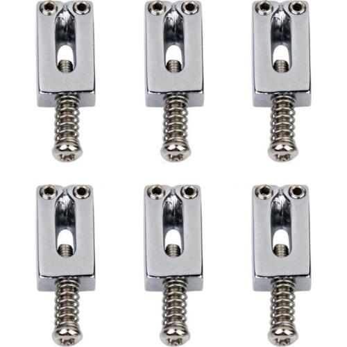 6PCS Metal Bridge Tremolo Saddles Wrench Rectangle Replacement For Fender Strat Tele Electric Guitar Repair Tool Parts