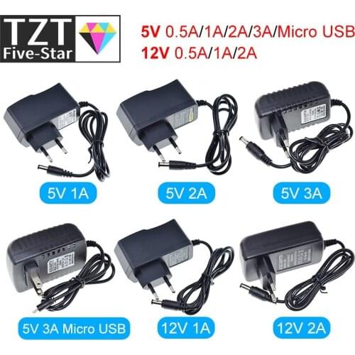 100-240V AC to DC Power Adapter Supply Charger adapter 5V 12V 1A 2A 3A 0.5A EU Plug 5.5mm x 2.5mm Plug Micro USB for Arduino
