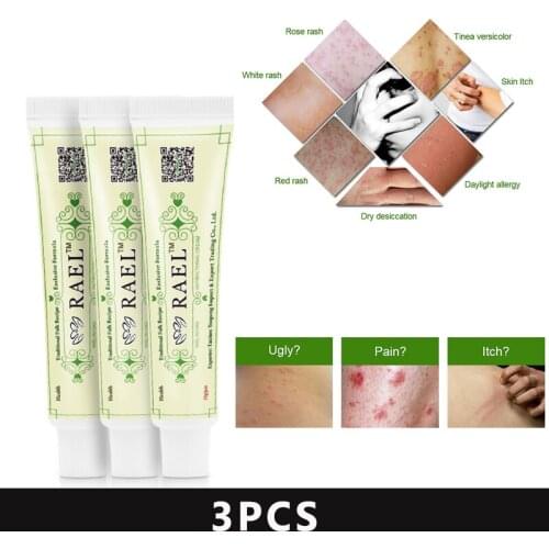 No box!! 3pcs/lot RAEL Original Powerful Professional Cure Psoriasis Ointment Original Native Medicine Ingredient Security
