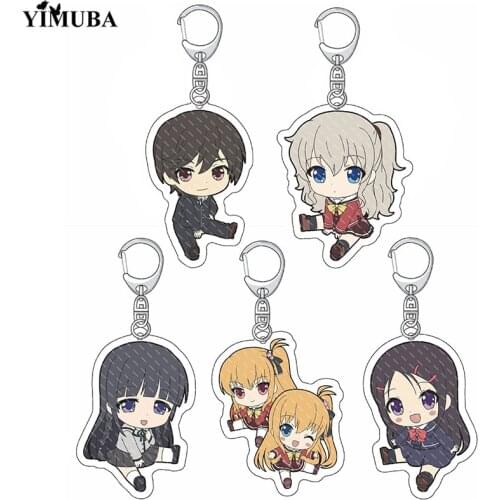 Manga Charlotte Keychain Tomori Nao Otosaka Ayumi Kawaii Anime Figure Acrylic Keyring Bag Charm Cute Jewelry Fans Gift Llaveros