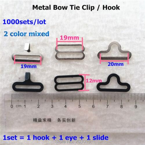 Chenkai DHL 1000 Sets Adjustable Bow Tie hook Buckle Bow Tie Clip Hardware Necktie Hook Cravat Clips Fasteners
