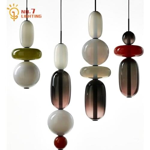 Czech Design Minimalist Stained Glass Pendant Lights Atmosphere Candy Hanging Lamp Home Decor Bedrom Living/Dining Room Kitchen
