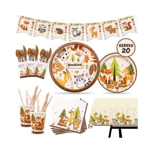 Woodland Animals Party Jungle Safari Birthday Party Decor Woodland Creatures Jungle Animal Forest Party Supplies Forest Party