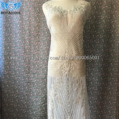 80* 160 cm Elegant Crystal Full Bodice Applique Heavy Beaded Patches and Rhinestone Crystal stone for Fashion Evening Dresses