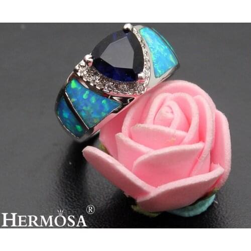 Hermosa Modern Precious Stone Jewelry Mystic Fire Australian Opal Ring Size 7 DF94 Perfect Christmas Gift
