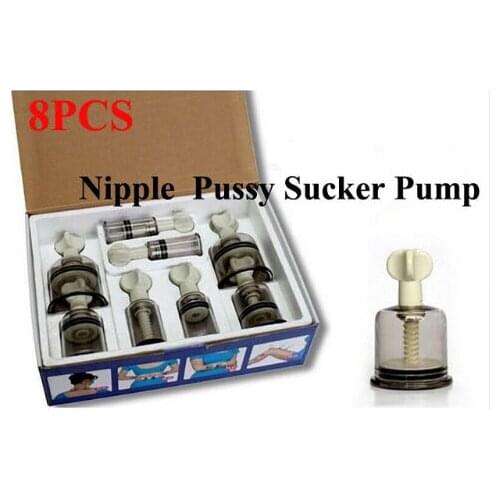 8Pc Female Breast Enlarge Nipple Sucker Vacuum Cupping Sex Toy for Woman,Erotic Fetish Adult Games Nipple Clamps Pussy Pump