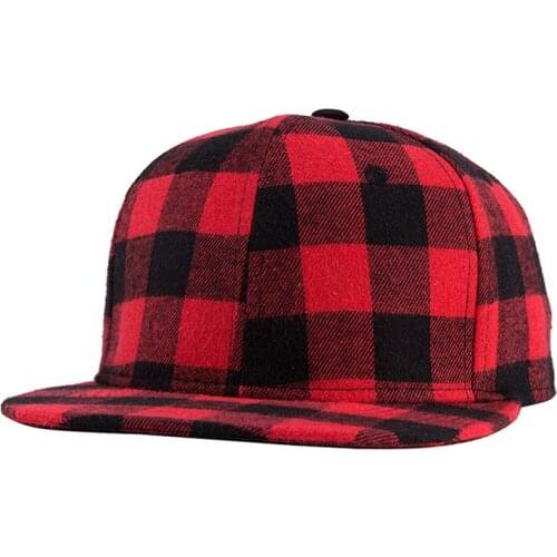 Cap Men Snapback Women Hip Hop Dad Hat Plaid Adjustable Flat Bill Cotton Sports Outdoor Accessory