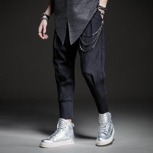Free shipping New 2020 mens male black Original Design soul spring 2020 dark casual feet cropped pants tide BC201117189