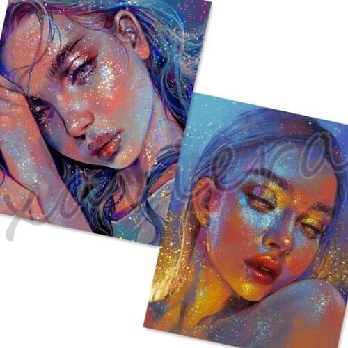 Xaviera 5D Diy Diamond Painting Pretty Girl Portrait Full Drill Square Rhinestone Embroidery Cross Stitch Kit Handmade Gifts