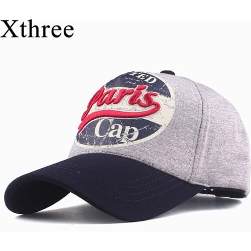 Xthree New Cotton Baseball Cap Snapback Hats For Women Spring Summer Cap for Men Women Caps hats Paris Embroidery Cap