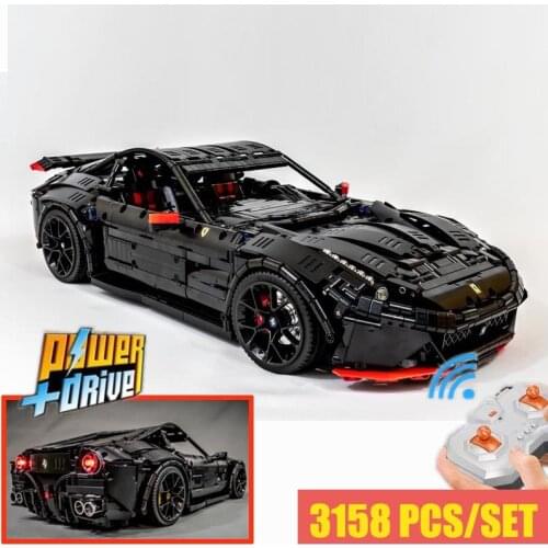 New RC Motor Ferrari F12 Berlinetta hypercar Super Racing Car Fit Lepinings Tech moc-41271 Model Building Blocks Toy DIY gift