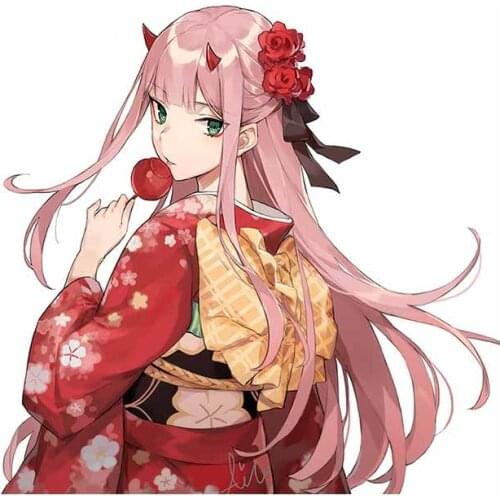 Creative Cartoon Anime Zero Two Occlusion Scratch Car Stickers DIY Custom Printing Decal Waterproof Vinyl Material Decoration