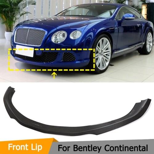 Car Front Bumper Lip Chin Apron for Bentley Continental 2012 - 2014 Front Bumper Lip Spoiler Apron Guard Carbon Fiber