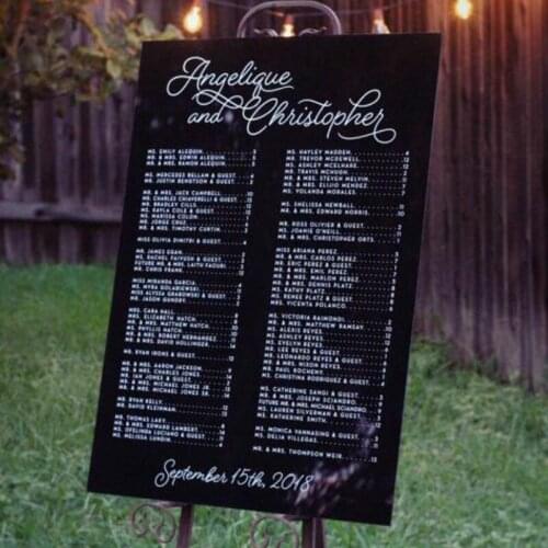 Personalized Acrylic Seating Chart Sign Plexiglass Wedding Seating Arrangement Decoration Floral Rustic Wedding Mariage Welcome
