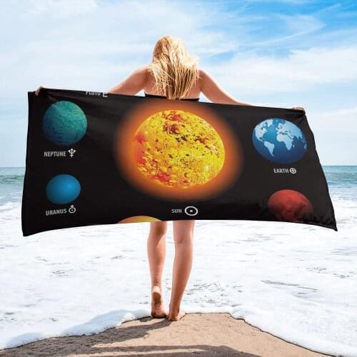 Planetary System Beach Towel Luxury Quick-dry Microfiber Bath Towels Yoga Mat Sport Swimming Towels