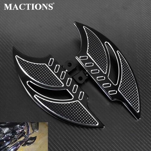 Motorcycle Floorboards Foot Pegs Footrest Pedal Black CNC Footpegs For Harley Touring Road King Sportster 883 1200 Softail Dyna
