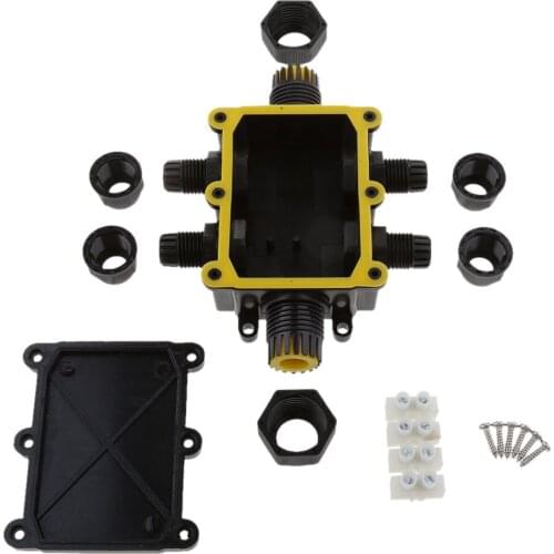 Promotion! Black Junction Box Junction Box Waterproof Ip68 Junction Box Terminals - 6 Terminals