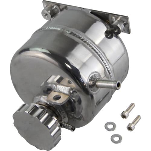 Alloy Radiator Coolant Expansion Tank Fits For 02-08 Mini Cooper S w/ Billet Alloy Cap Silver / Black