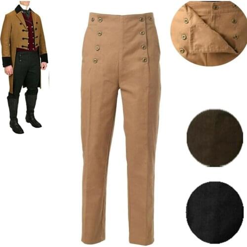 Medieval Pants Men Historical Victorian Retro Halloween Carnival Costumes Trousers Suspenders Overalls
