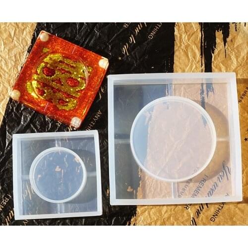 1pc High Mirror Silicone mold Large Square ashtray Craft DIY Transparent UV Resin epoxy Molds for Jewelry Making resin art