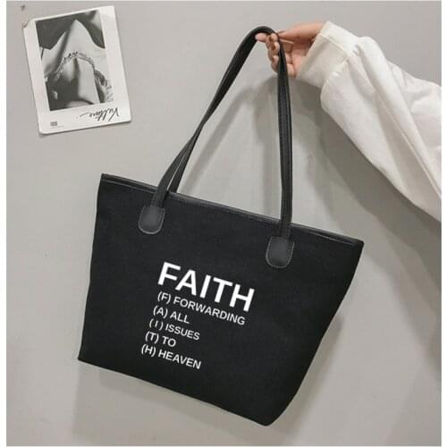 Faith Definition Funny Printed Tote Bag Gift For Christian Church Bag Work Bag Women Handbag Beach Bag Ladies Purse Dropshipping