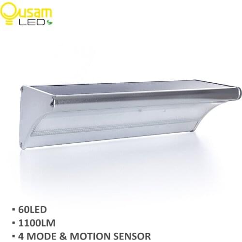 Super Bright Solar Lights 60 LED 1100 LM Radar Motion Sensor Light 4 Modes Outdoor Garden Wall Lamp for Exterior Outdoor